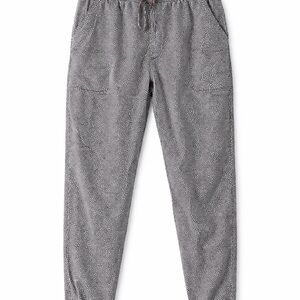 Anthropologie XL Black White Print Jogger Pants Elastic Waist Tapered Boho